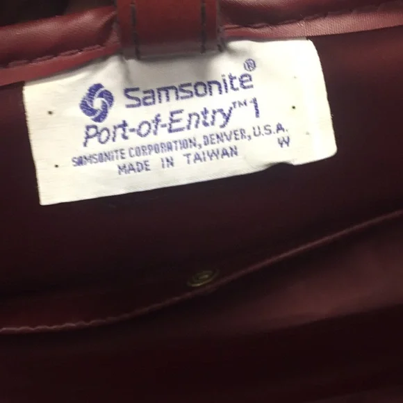 Vintage Samsonite "Port of Entry 1" 2 pc. Burgundy Luggage Set 1980's Ca… - Picture 15 of 16
